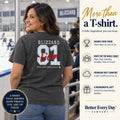 Personalized Hockey family jersey T-shirt - back with team name, number and name