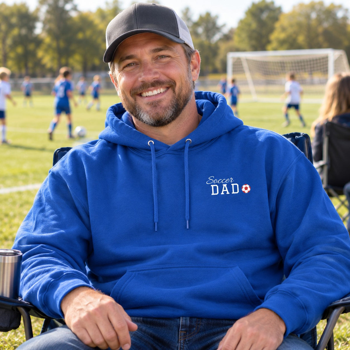 Personalized Soccer family jersey Hoodie - front with custom name and little extra