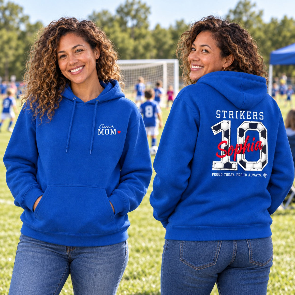 Personalized Soccer family jersey Hoodie - front and back