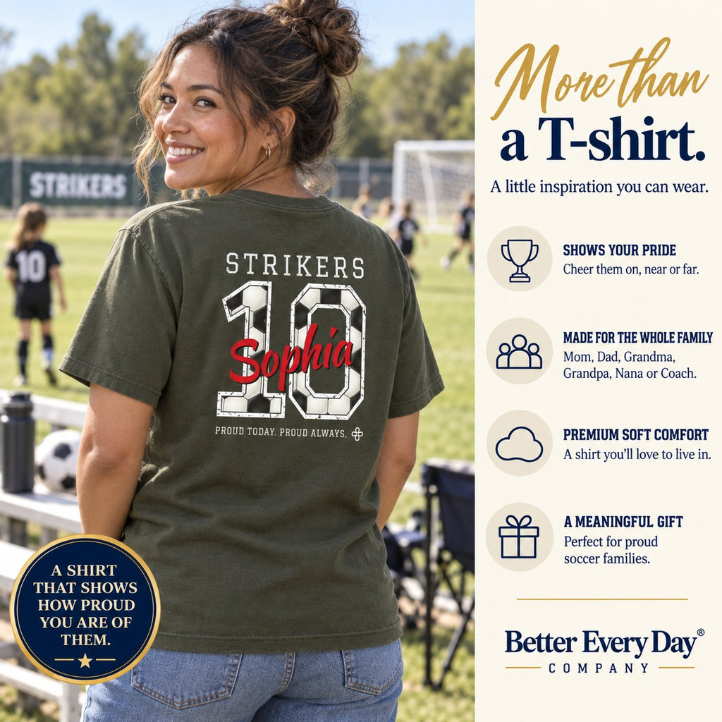 Personalized Soccer family jersey T-shirt - back with team name, number and name