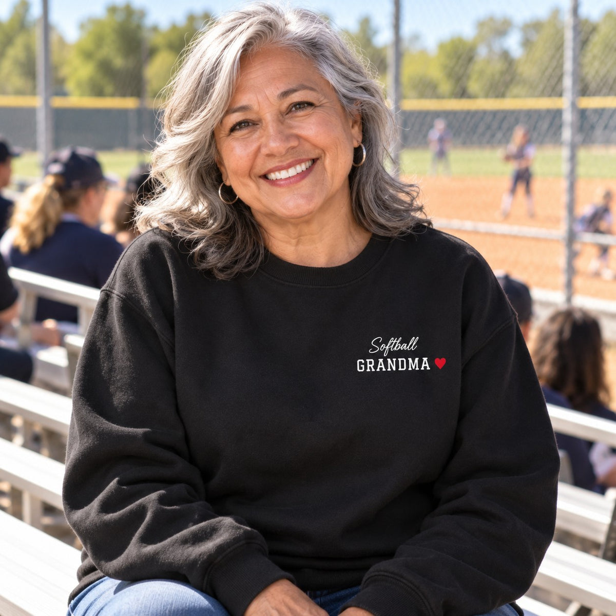Personalized Softball family jersey Sweatshirt - front with custom name and little extra