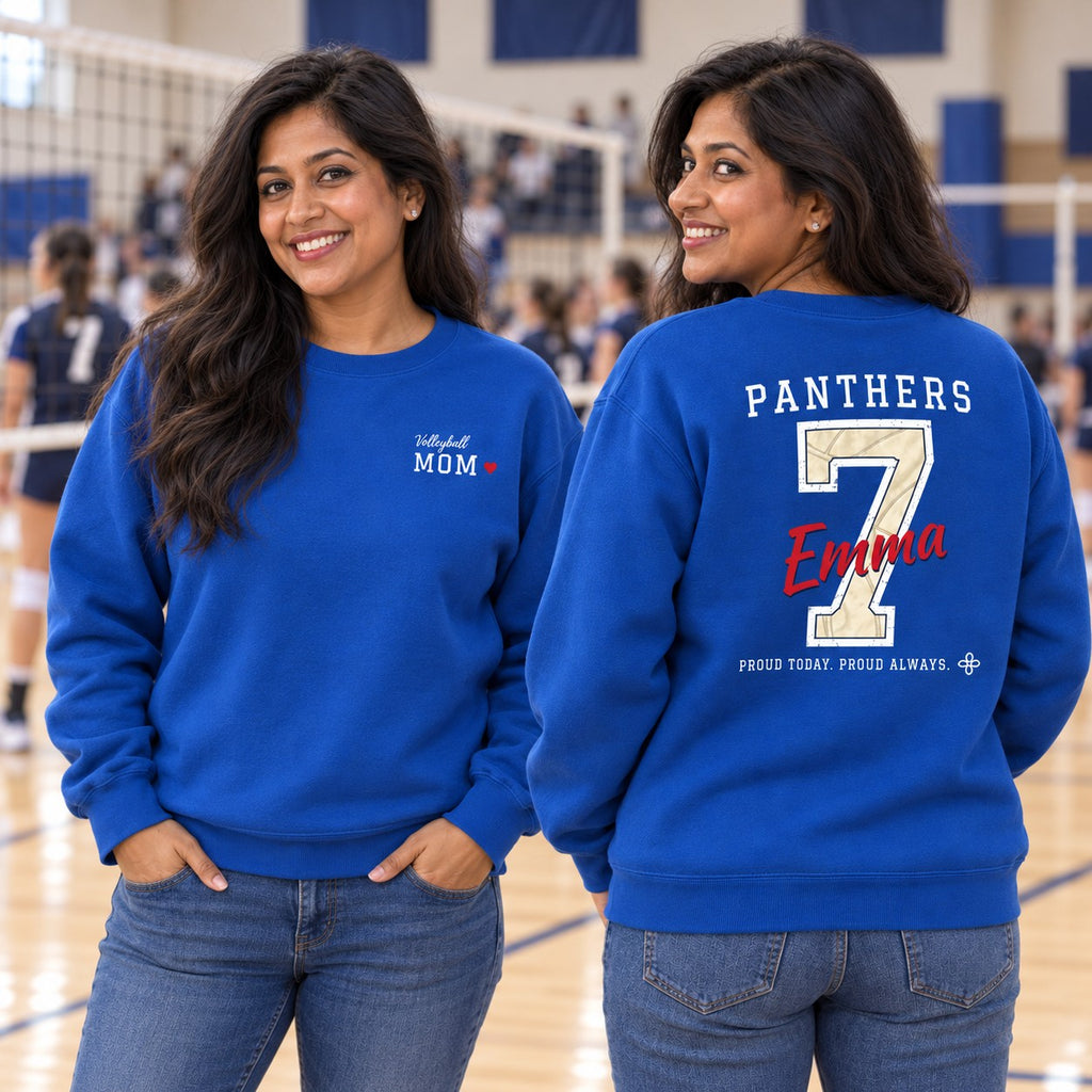 Personalized Volleyball family jersey Sweatshirt - front and back