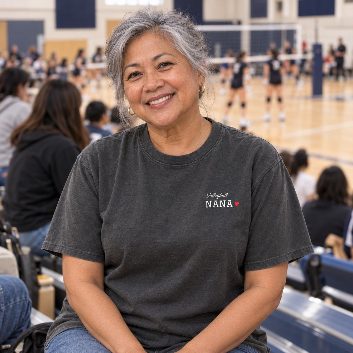 Personalized Volleyball family jersey T-shirt - front with custom name and little extra
