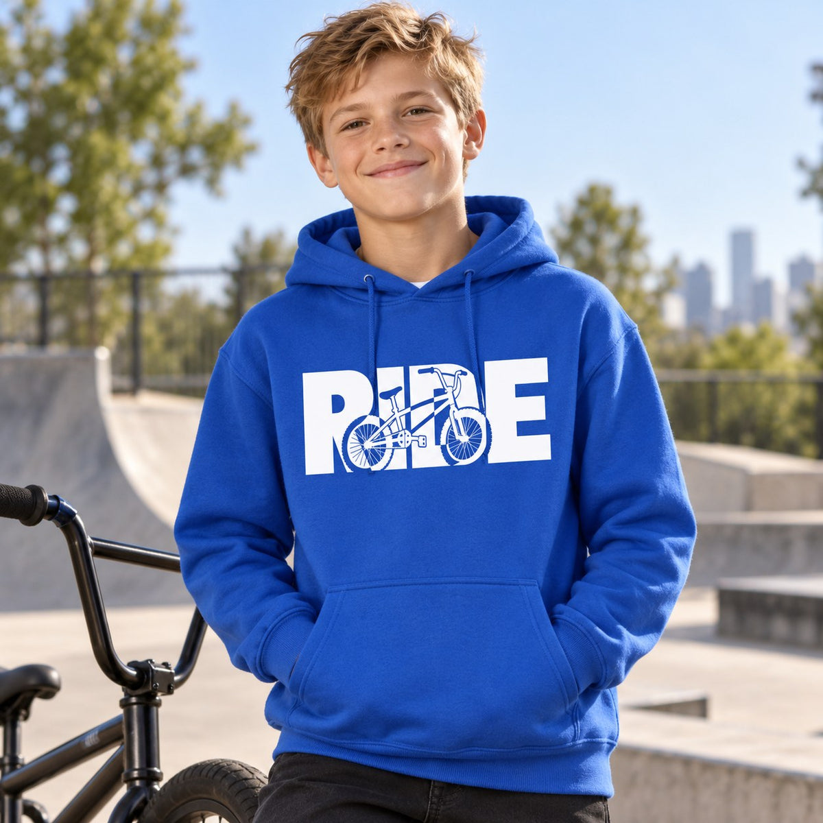 RIDE BMX Youth Hoodie lifestyle photo