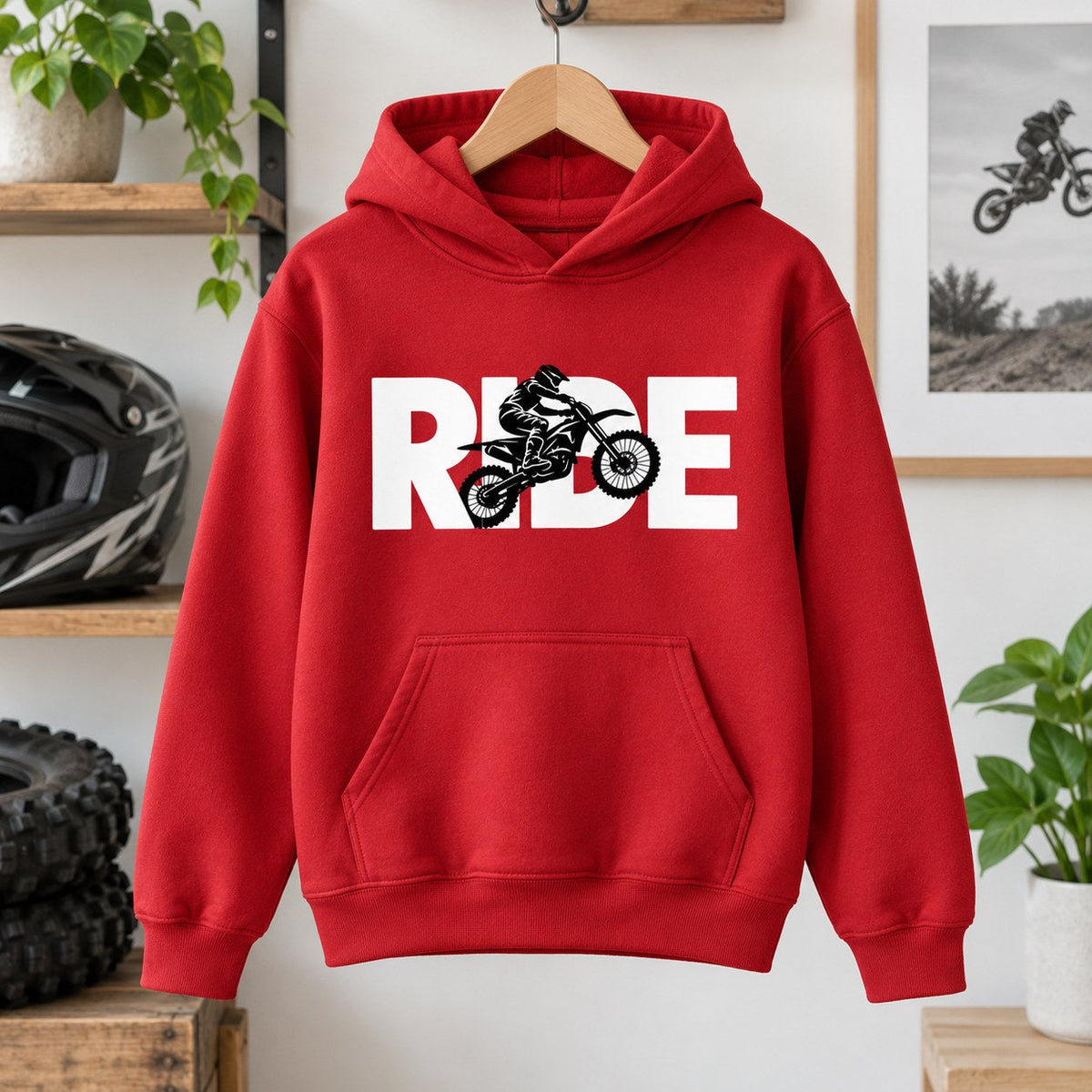RIDE Dirt Bike Youth Hoodie lifestyle photo