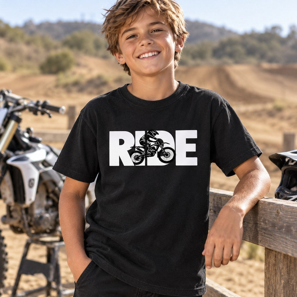 RIDE Dirt Bike Youth T-Shirt lifestyle photo