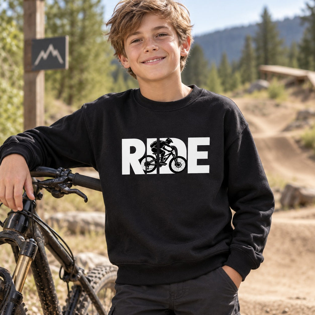 RIDE Mountain Bike Youth Sweatshirt lifestyle photo
