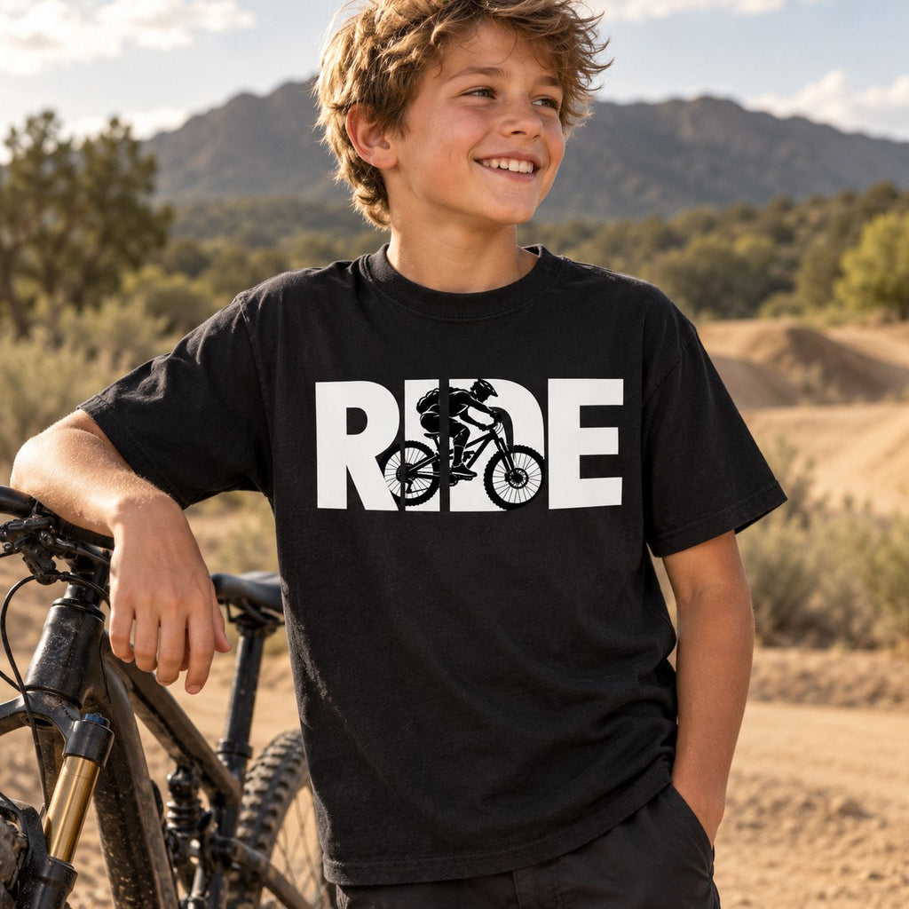 RIDE Mountain Bike Youth T-Shirt lifestyle photo