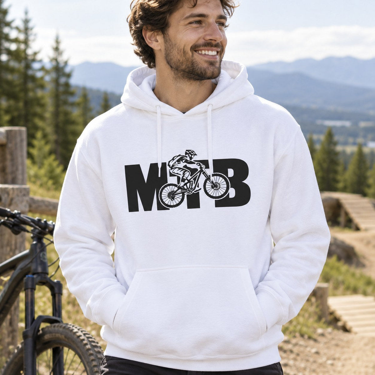 MTB Mountain Bike Hoodie lifestyle photo