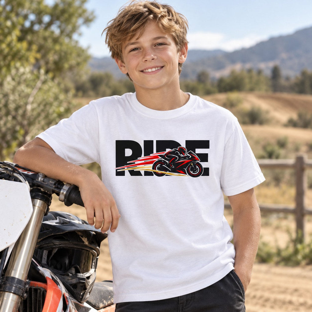 RIDE Sport Bike Youth T-Shirt lifestyle photo