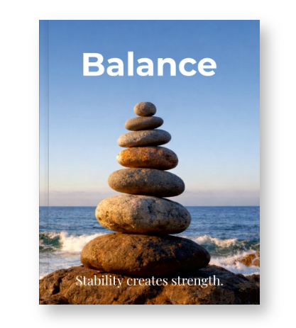 Balance - Inspirational, 8.5"x 11" Hard Cover College Lined Journal Notebook, 100 pages