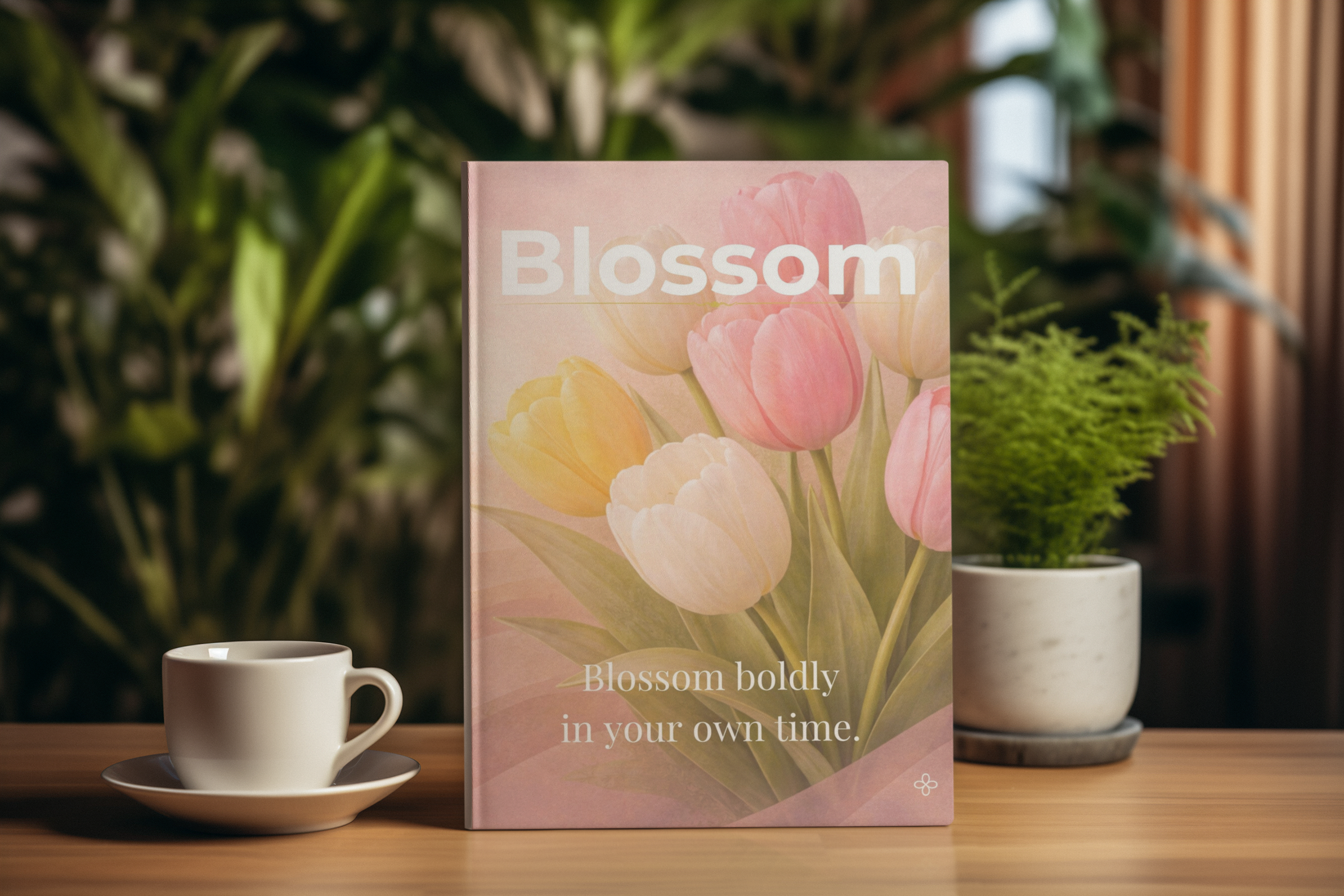 Blossom, Inspirational Journal, 6"x9" College Ruled Motivational Blank Notebook, Paperback