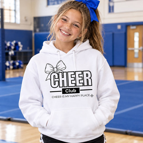 Cheer Club Bow Youth Hoodie lifestyle photo