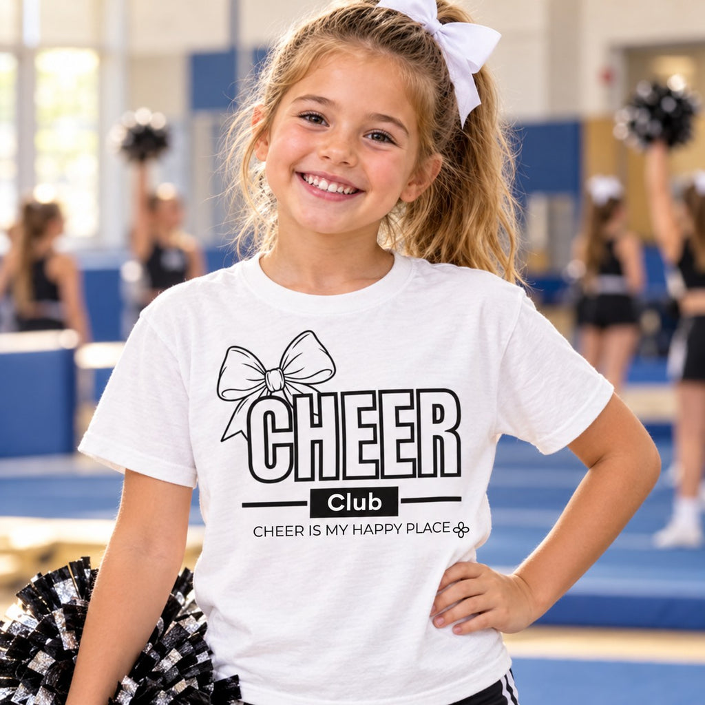 Cheer Club Bow Youth T-Shirt lifestyle photo