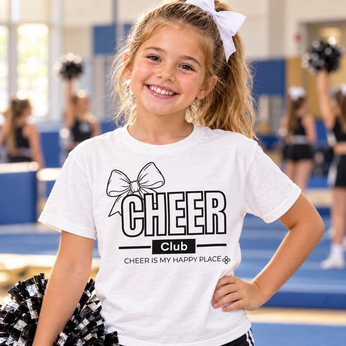 Cheer Club Bow Youth T-Shirt lifestyle photo