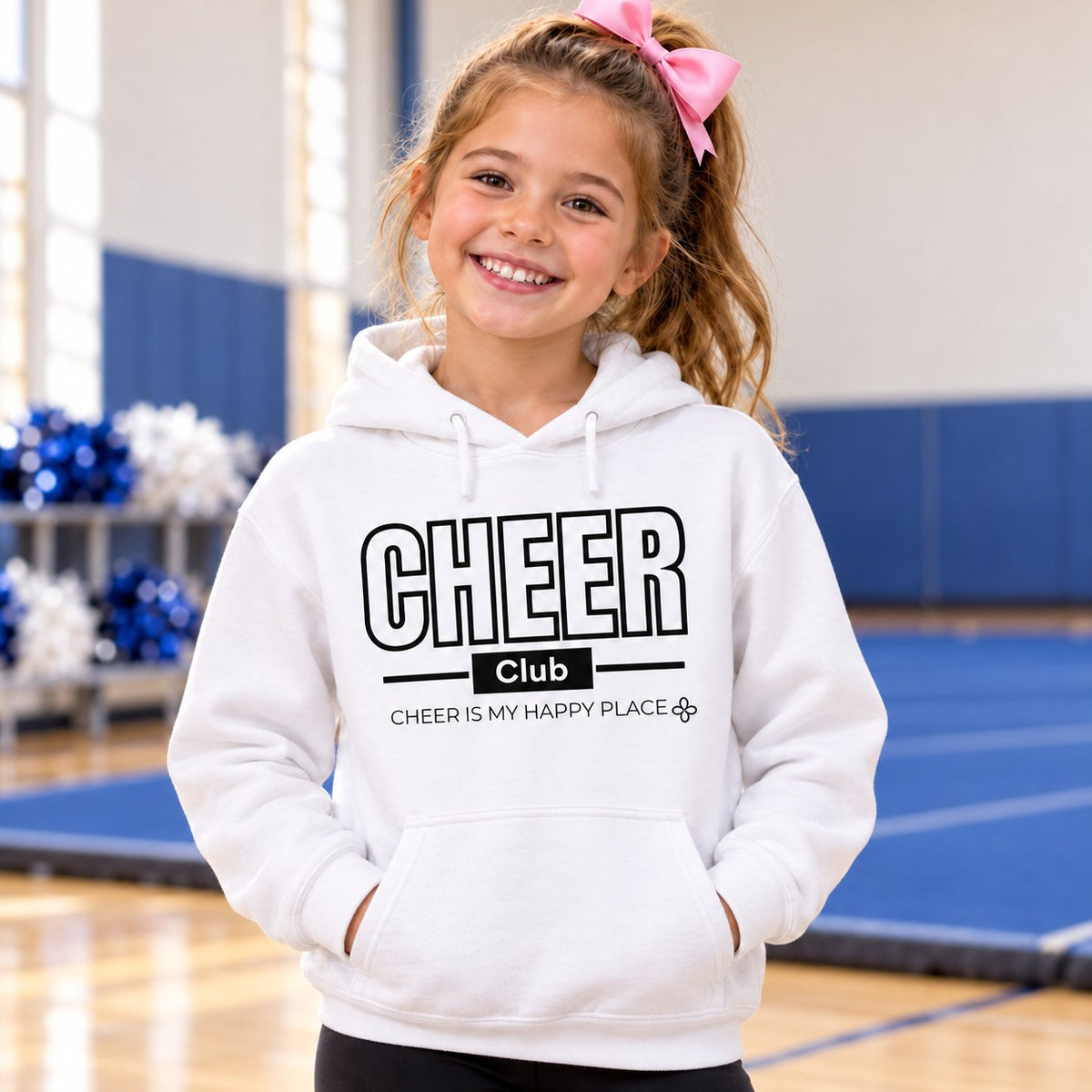 Cheer Club Youth Hoodie lifestyle photo
