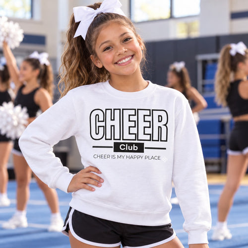 Cheer Club Youth Sweatshirt lifestyle photo