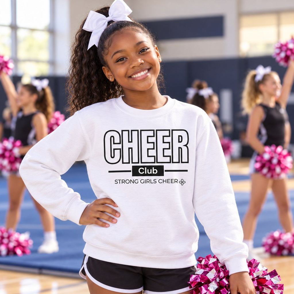 Cheer Club Youth Sweatshirt lifestyle photo