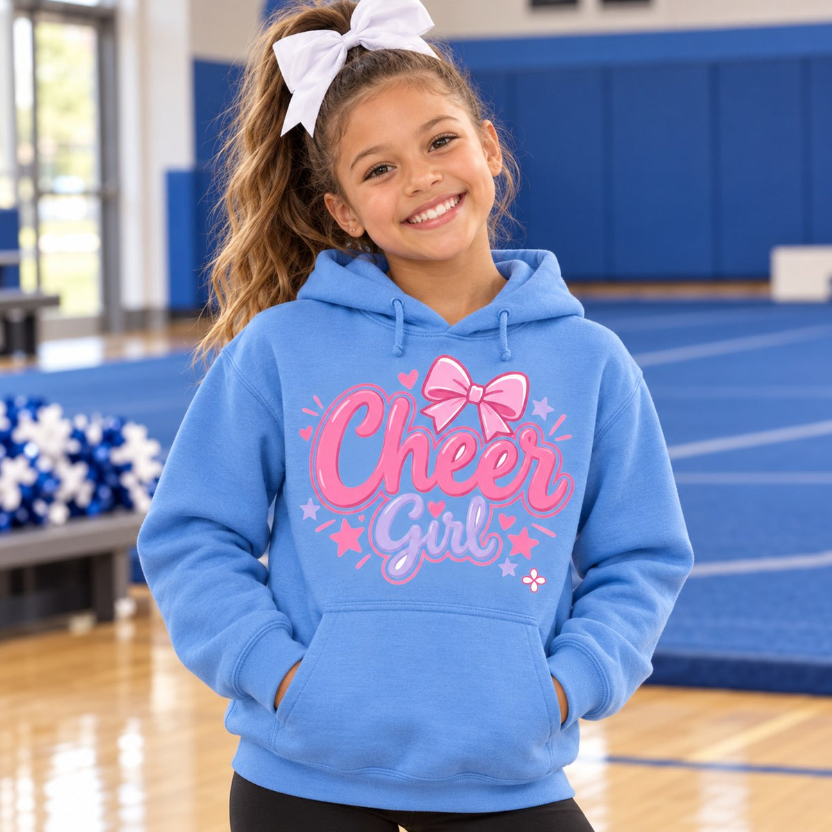 Cheer Girl Youth Hoodie lifestyle photo