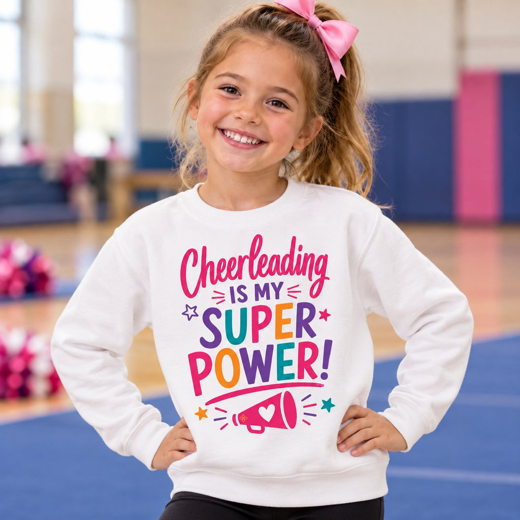 Cheerleading Is My Superpower Youth Sweatshirt lifestyle photo
