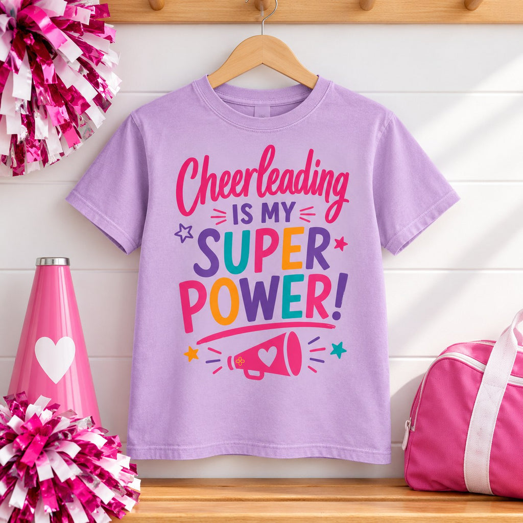 Cheerleading Is My Superpower Youth T-Shirt lifestyle photo