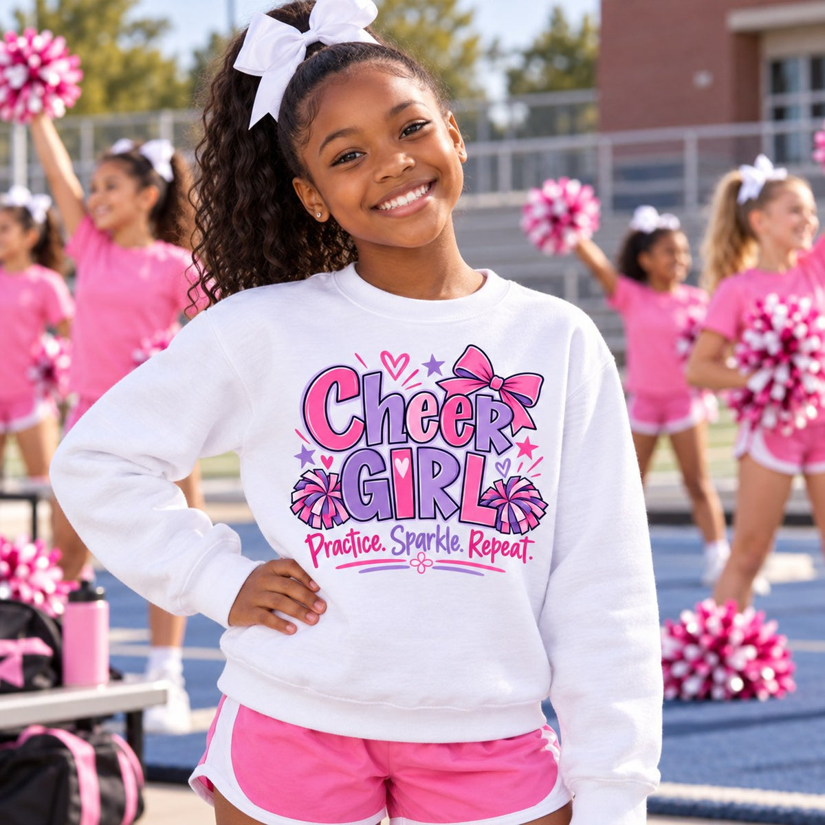 Cheer Girl Youth Sweatshirt lifestyle photo