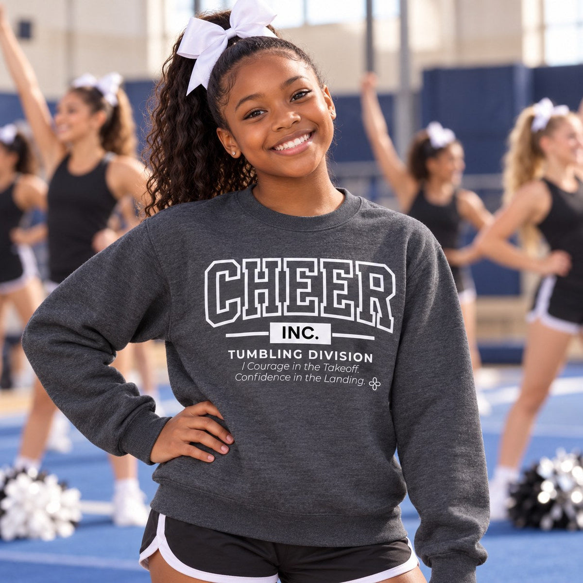 Cheer Inc. Tumbling Division Youth Sweatshirt lifestyle photo