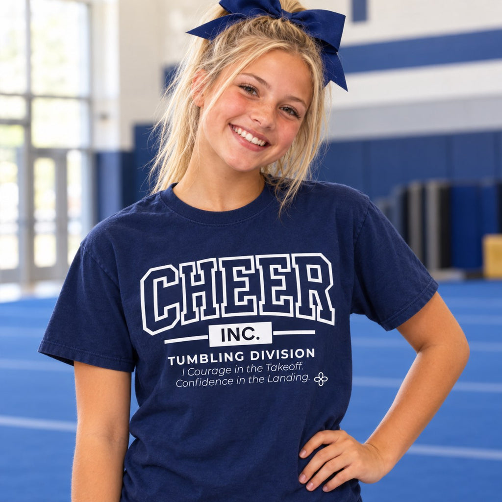 Cheer Inc. Tumbling Division Youth T-Shirt lifestyle photo
