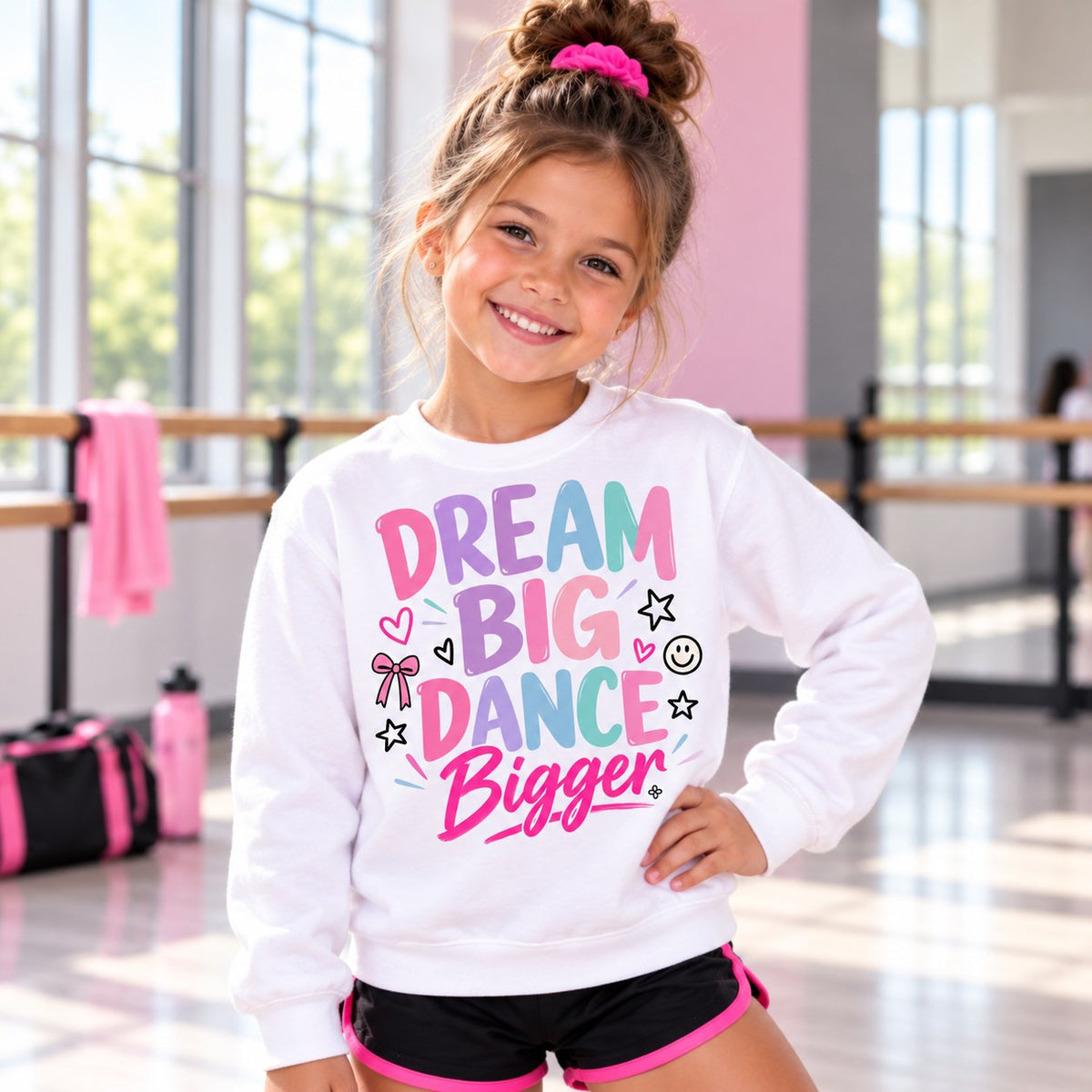 Dream Big Dance Bigger Youth Sweatshirt lifestyle photo
