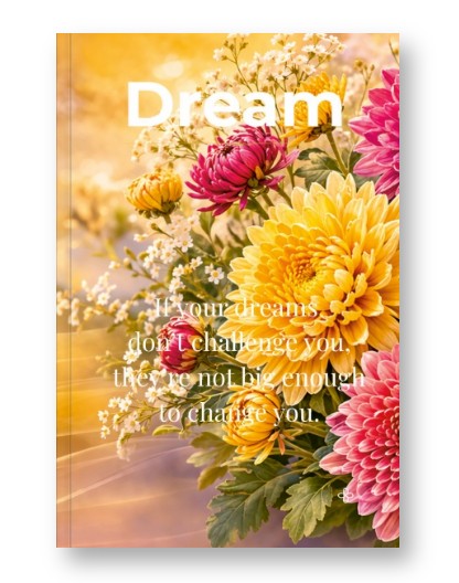 Dream, Inspirational Journal, 6"x9" College Ruled Motivational Blank Notebook, Paperback