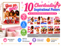 10 Cheerleading Inspirational Posters Bundle Printable Wall Art for Girls Bedrooms, Cheer Rooms, Classrooms, Gyms & Team Inspiration