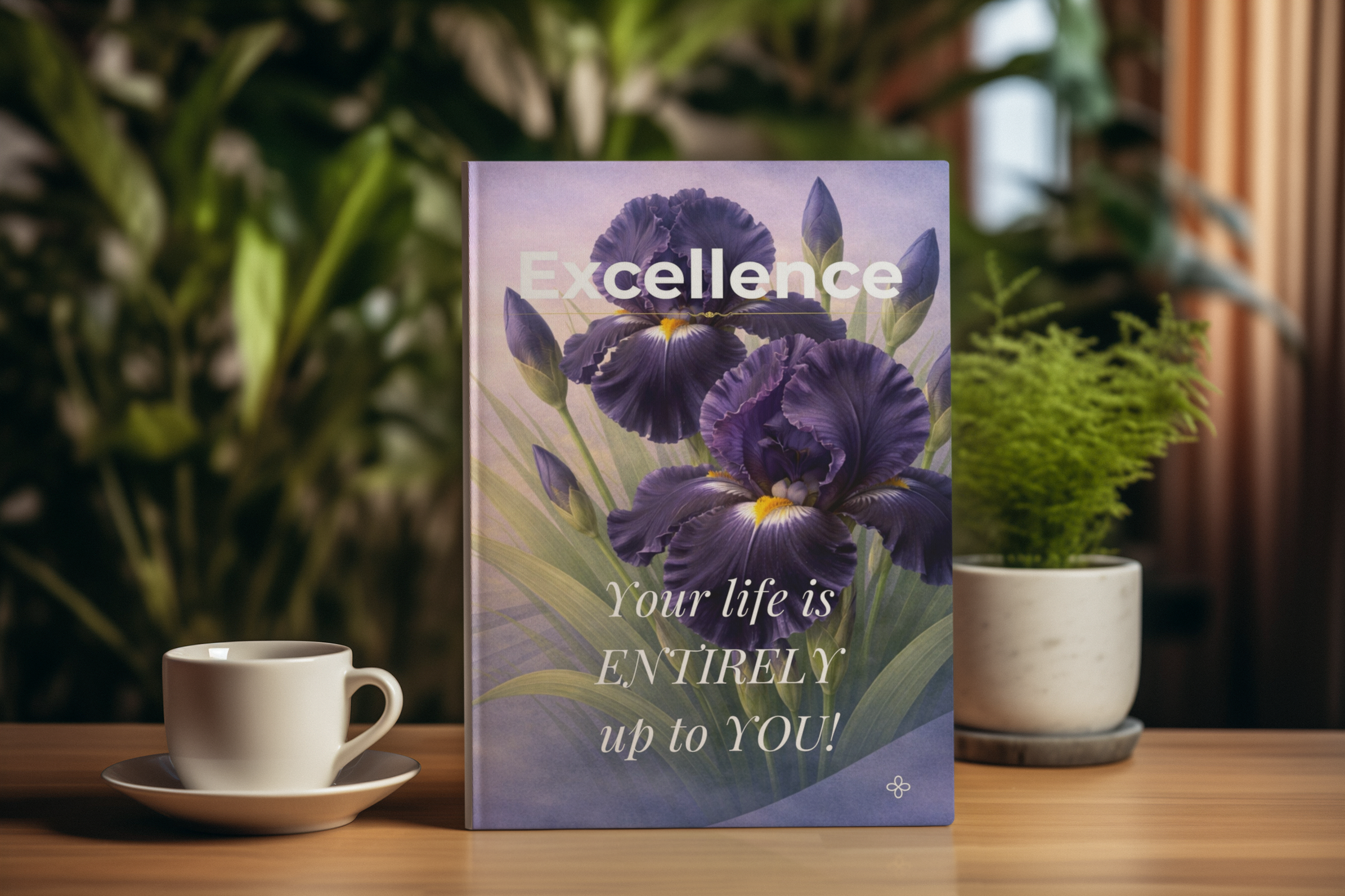 Excellence, Inspirational Floral Journal, 6"x9" College Ruled Motivational Blank Notebook, Paperback, Hardcover and Spiral Bound