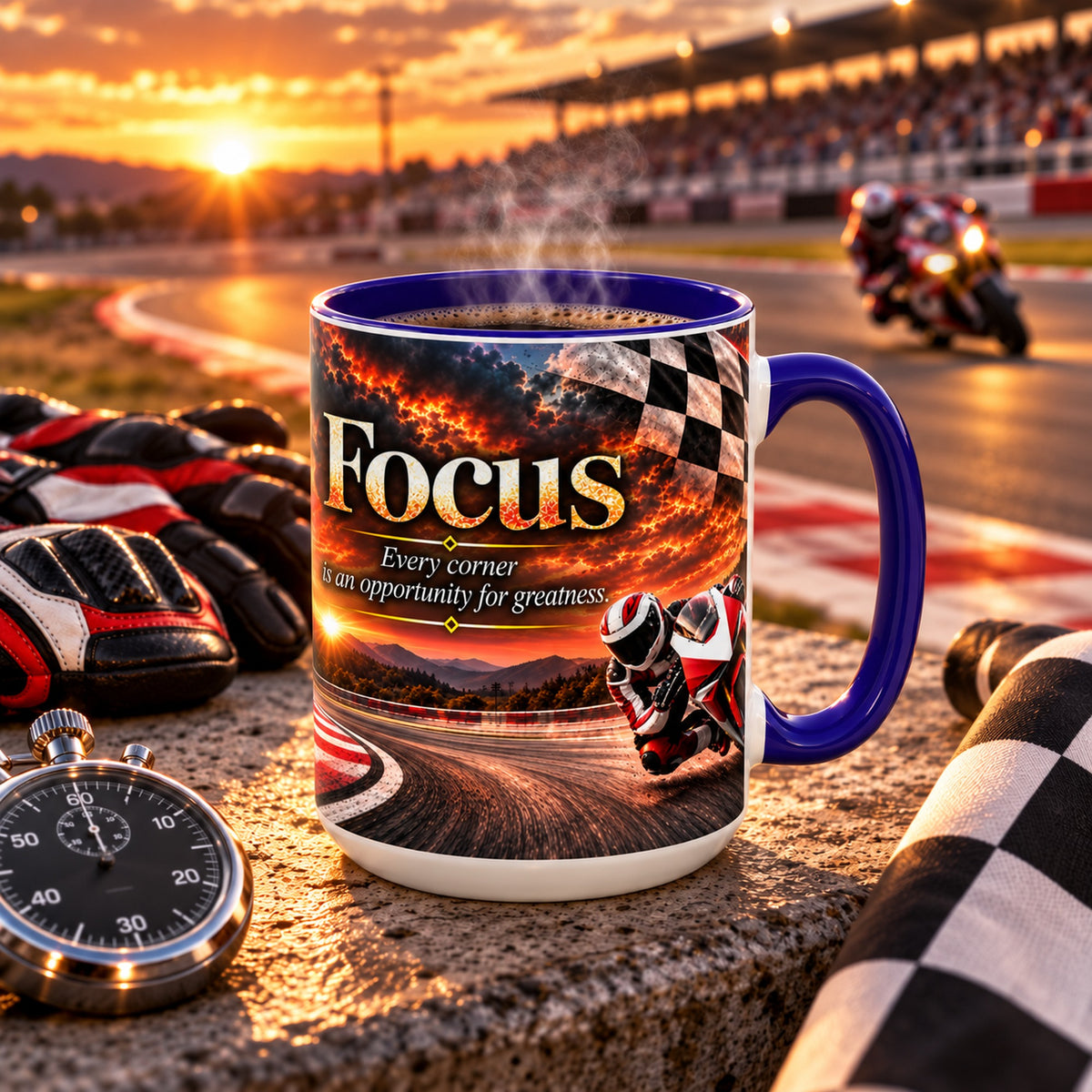 Focus motorcycle racing mug