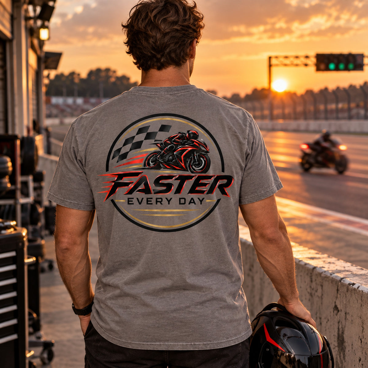 Faster Every Day Racing Badge Tee - Lifestyle