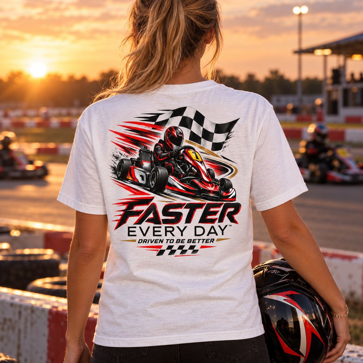 Faster Every Day Go-Kart Racing Tee - Lifestyle