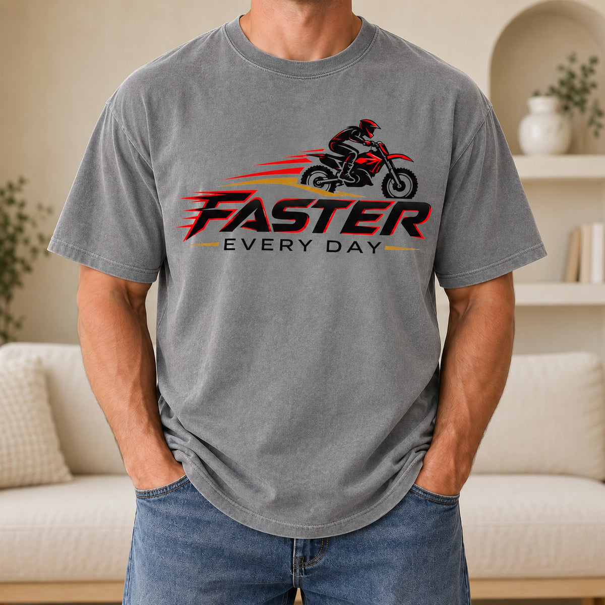Faster Every Day Dirt Bike Logo Tee - Front and Back