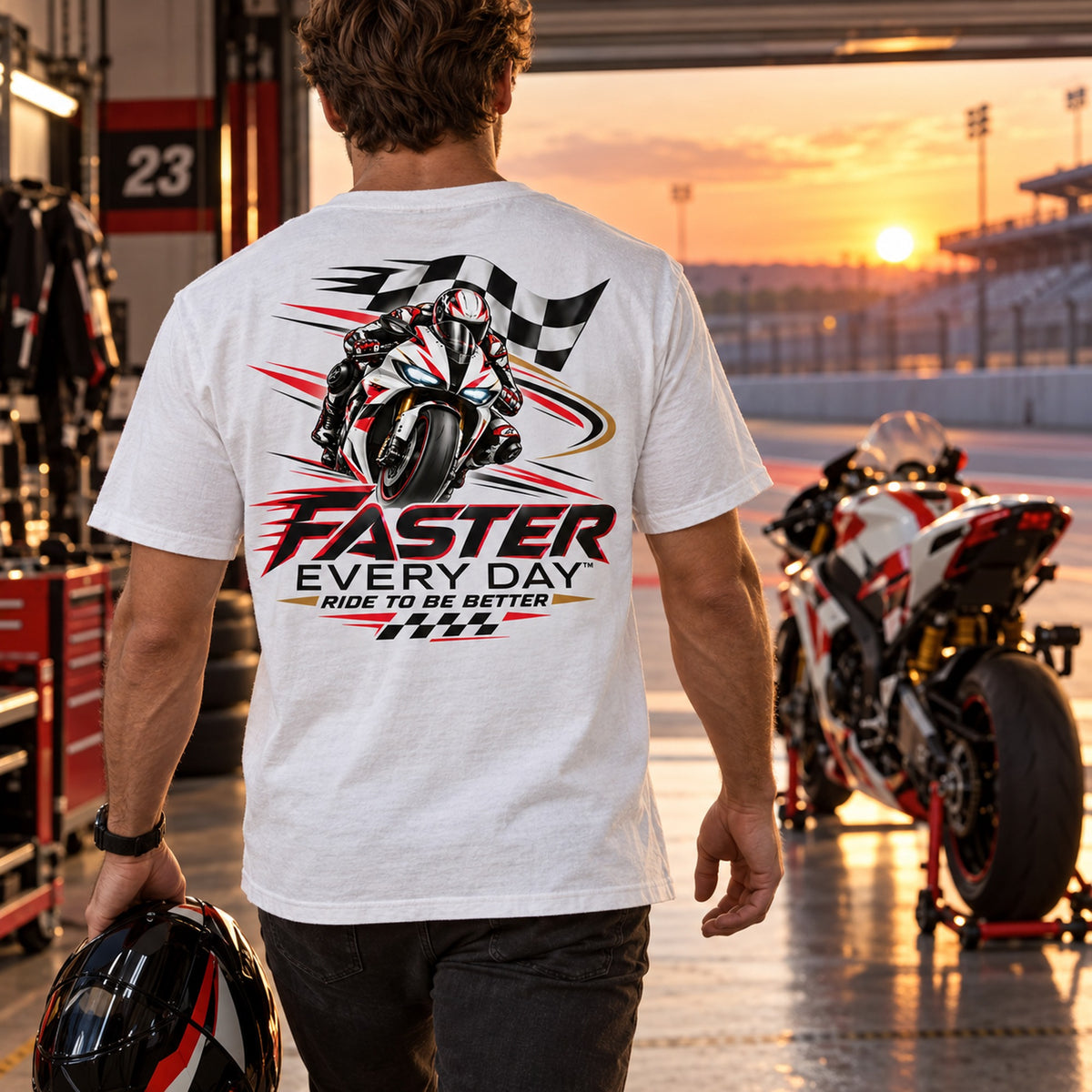 Faster Every Day Ride to Be Better Sport Bike Tee - Lifestyle