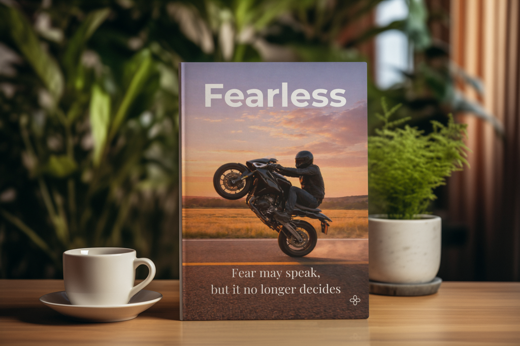 Fearless - Motorcycle, Inspirational Journal, 6"x9" College Ruled Motivational Blank Notebook, Paperback