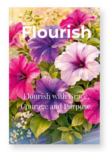 Flourish, Inspirational Journal, 6"x9" College Ruled Motivational Blank Notebook, Paperback
