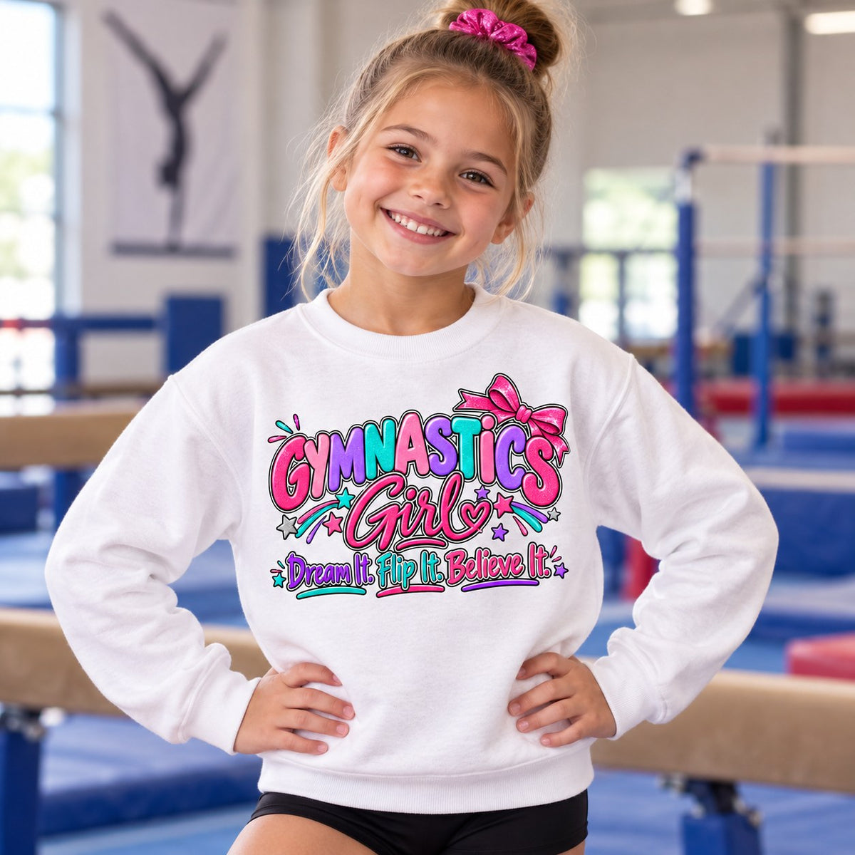 Gymnastics Girl Youth Sweatshirt lifestyle photo