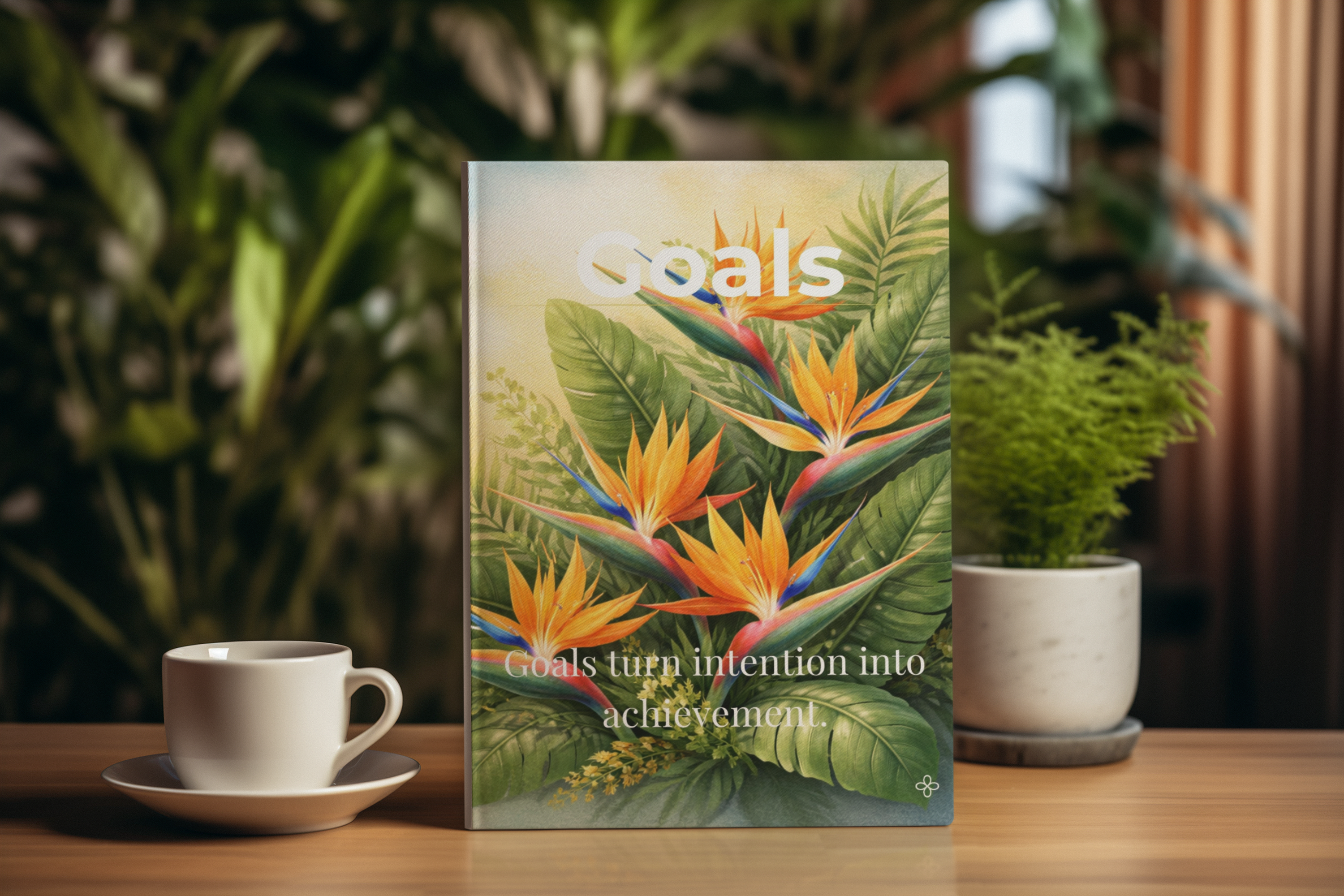 Goals, Inspirational Journal, 6"x9" College Ruled Motivational Blank Notebook, Paperback