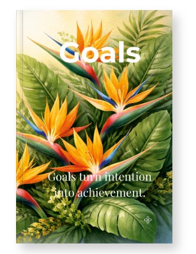 Goals, Inspirational Journal, 6"x9" College Ruled Motivational Blank Notebook, Paperback