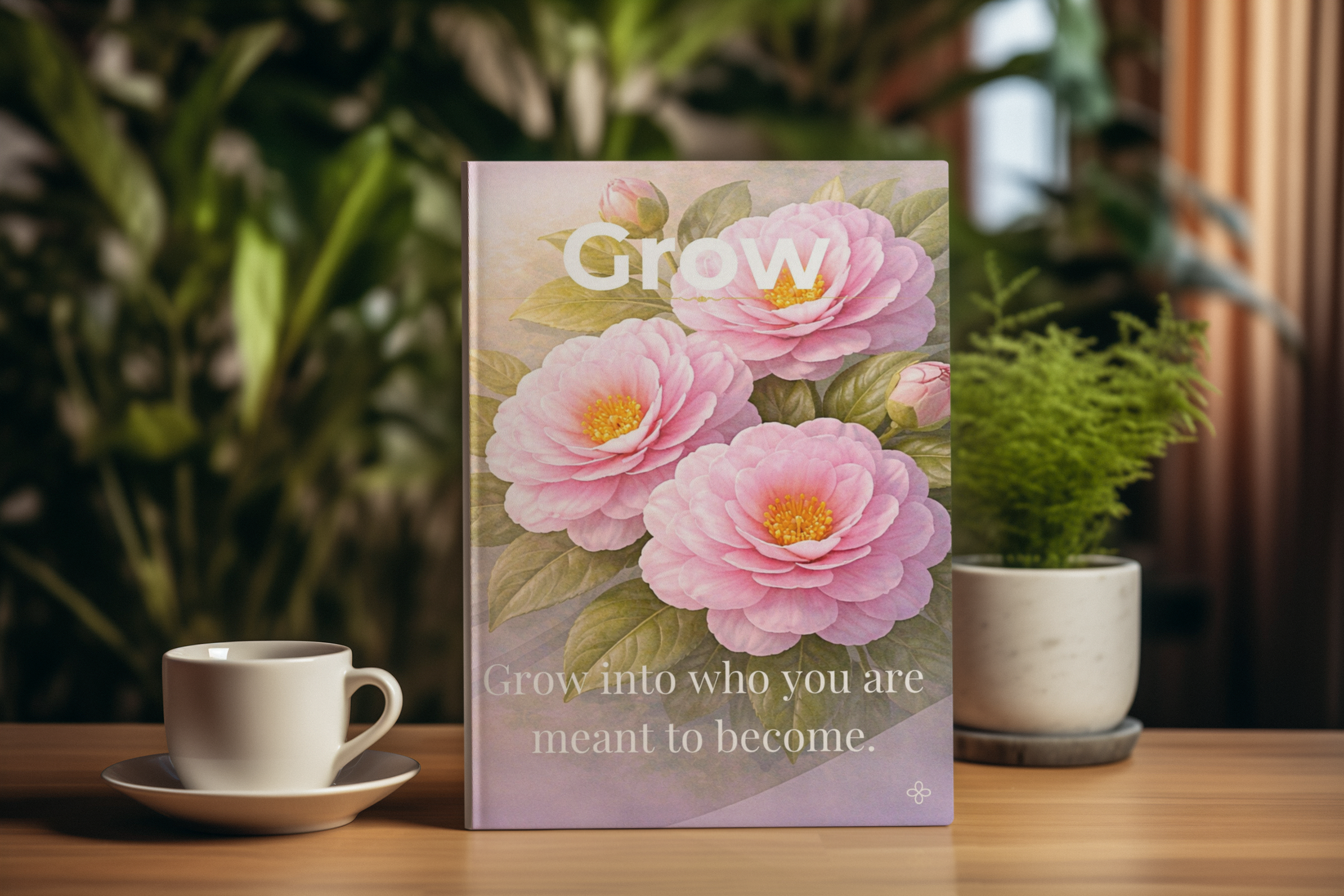 Grow, Inspirational Journal, 6"x9" College Ruled Motivational Blank Notebook, Paperback, Hardcover and Spiral Bound