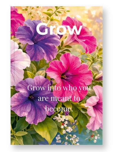 Grow, Inspirational Journal, 6"x9" College Ruled Motivational Blank Notebook, Paperback