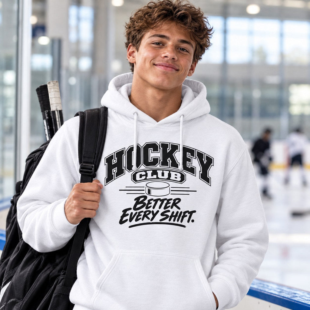 Hockey Club Hoodie lifestyle photo