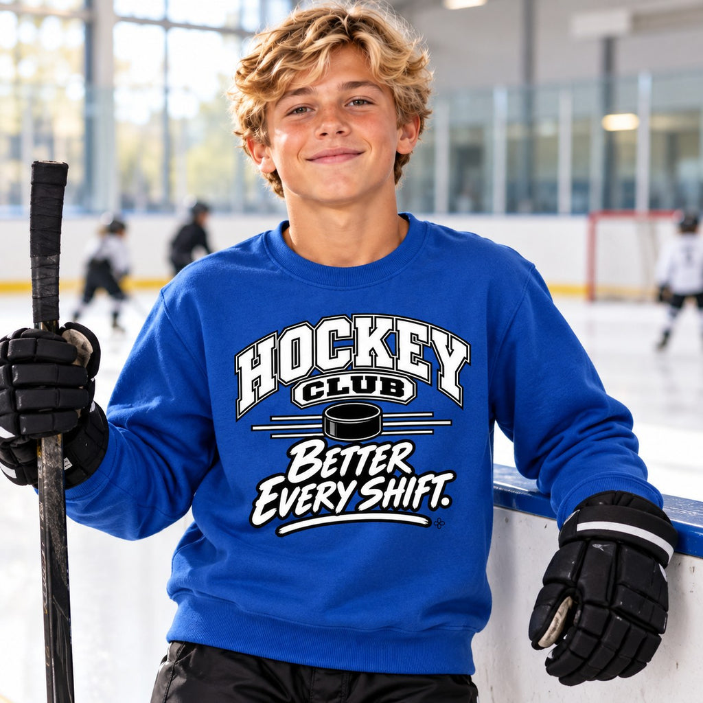 Hockey Club Youth Sweatshirt lifestyle photo