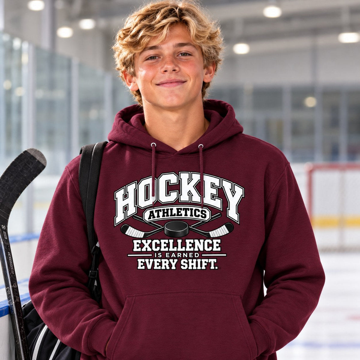 Hockey Athletics Youth Hoodie lifestyle photo