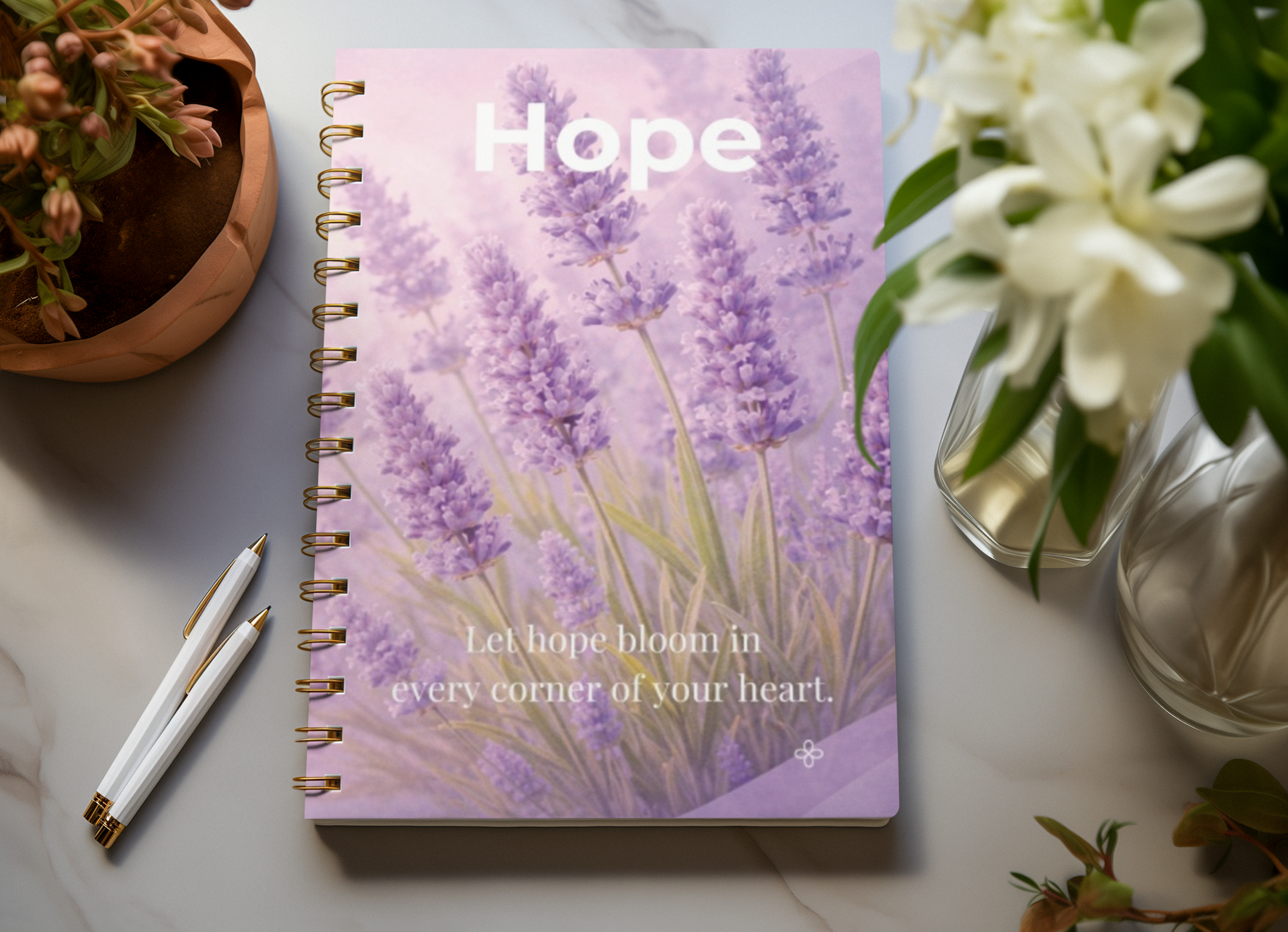 Hope, Inspirational Journal, 6"x9" College Ruled Motivational Blank Notebook, Paperback, Hardcover, Spiral Bound