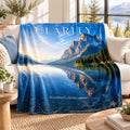 Clarity motivational quote blanket draped over a sofa