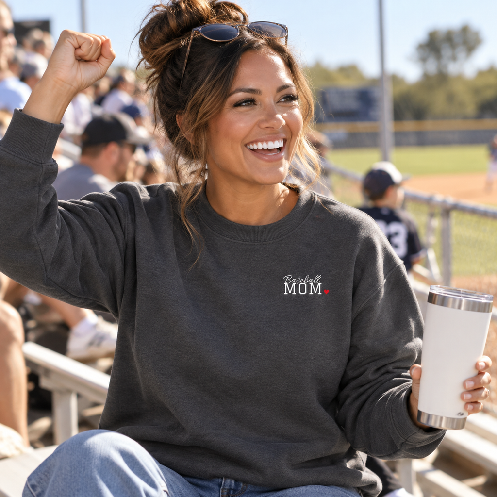 Personalized Baseball Family Jersey Sweatshirt - Proud Today. Proud Always. | Mom, Dad, Nana, Coach & More | Custom Team Name, Number & Player Name | Gildan Crewneck